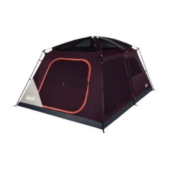 Coleman Skylodge™ 10-Person Camping Tent, Blackberry -Camp And Explore 10P CbnCnvntnlIntrnlScrnRm BB 1 FrontAngleRight FlyOff WindowsUp