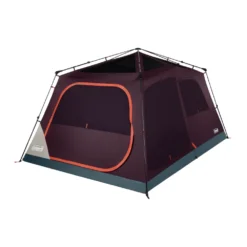 Coleman Skylodge™ 10-Person Instant Camping Tent, Blackberry -Camp And Explore 10P CbnInstntIntrnlScrnRm BB 1 FrontAngleRight FlyOff WindowsUp