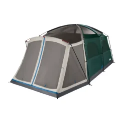 Coleman Skylodge™ 12-Person Camping Tent With Screen Room, Evergreen 14 Coleman Skylodge™ 12-Person Camping Tent With Screen Room, Evergreen -Camp And Explore 12P CbnCnvetnlExtrnlScrnRm EG 1 FrontAngleRight FlyOff WindowsUp