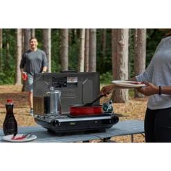Coleman Deluxe Tabletop Propane 2-in-1 Grill/Stove, 2-Burner -Camp And Explore 2000020925176 FINAL
