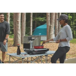 Coleman Deluxe Tabletop Propane 2-in-1 Grill/Stove, 2-Burner -Camp And Explore 2000020925185 FINAL