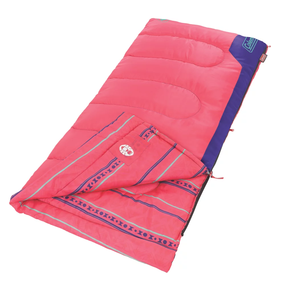 Coleman Kids 50°F Cool-Weather Sleeping Bag, Pink 2 Coleman Kids 50°F Cool-Weather Sleeping Bag, Pink - Image 2