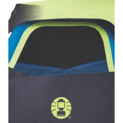 Coleman 10-Person Dark Room Instant Cabin Tent With Rainfly -Camp And Explore 2000032730 coleman dark room tent 10p interior side window unzipped green turquoise detail 1