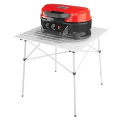 Coleman RoadTrip® 225 Portable Tabletop Propane Grill 13 Coleman RoadTrip® 225 Portable Tabletop Propane Grill -Camp And Explore 2000033047 225 Table Top Coleman Red Side View Grill Closed with table20copy