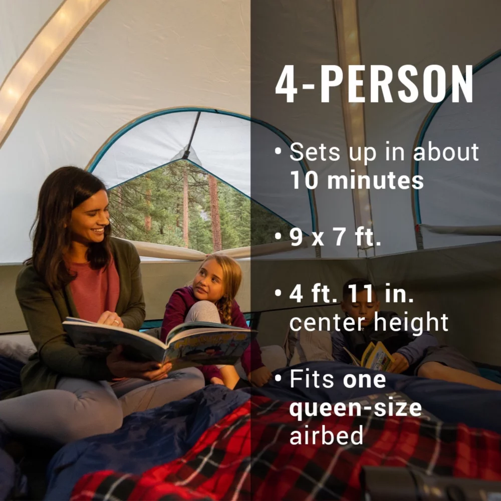 Coleman OneSource™ Rechargeable 4-Person Camping Dome Tent With Airflow System & LED Lighting 5 Coleman OneSource™ Rechargeable 4-Person Camping Dome Tent With Airflow System & LED Lighting - Image 5