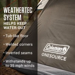 Coleman OneSource™ Rechargeable 4-Person Camping Dome Tent With Airflow System & LED Lighting 12 Coleman OneSource™ Rechargeable 4-Person Camping Dome Tent With Airflow System & LED Lighting -Camp And Explore 2000035457 OneSource ATF 6 1
