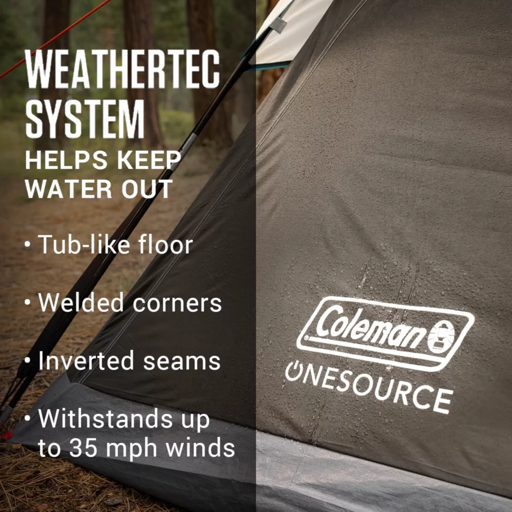 Coleman OneSource™ Rechargeable 4-Person Camping Dome Tent With Airflow System & LED Lighting 6 Coleman OneSource™ Rechargeable 4-Person Camping Dome Tent With Airflow System & LED Lighting - Image 6