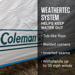 Coleman 4-Person Cabin Tent With Screened Porch, Evergreen 11 Coleman 4-Person Cabin Tent With Screened Porch, Evergreen -Camp And Explore 2000035607 Congaree ATF 3 1 2