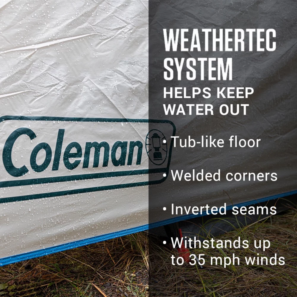 Coleman 4-Person Cabin Tent With Enclosed Weatherproof Screened Porch, Evergreen 3 Coleman 4-Person Cabin Tent With Enclosed Weatherproof Screened Porch, Evergreen - Image 3