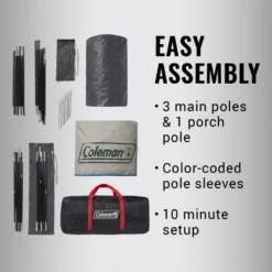 Coleman 6-Person Cabin Tent With Screened Porch, Evergreen 13 Coleman 6-Person Cabin Tent With Screened Porch, Evergreen -Camp And Explore 2000035607 Congaree ATF 6 1