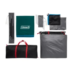 Coleman Skydome™ 4-Person Camping Tent With Full-Fly Vestibule, Evergreen -Camp And Explore 2000035801 2000035800 2000035802 2000035803 Laydown