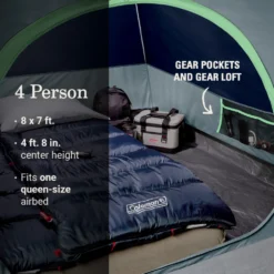 Coleman Skydome™ 4-Person Camping Tent With LED Lighting 13 Coleman Skydome™ 4-Person Camping Tent With LED Lighting -Camp And Explore 2155787 ATF6