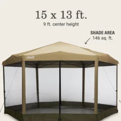 Coleman Back Home™ 15 X 13 Screen Canopy Tent -Camp And Explore 2156412 ShelterBackhome15x13 LightOak ATF7
