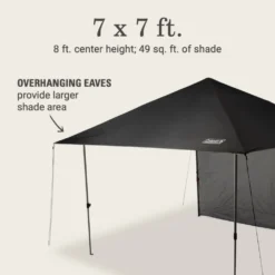 Coleman OASIS™ Lite 7 X 7 Canopy With Sun Wall -Camp And Explore 2156416 OasisLite7x7CanopySunWallBlack ATF5