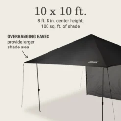 Coleman OASIS™ Lite 10 X 10 Canopy With Sun Wall -Camp And Explore 2156421 OasisLite10x10CanopySunWallBlack ATF5