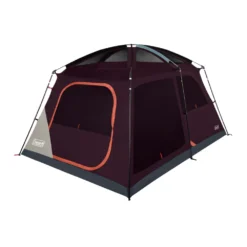 Coleman Skylodge™ 8-Person Camping Tent, Blackberry -Camp And Explore 8P CbnCnvntnlIntrnlScrnRm Blckbrry 1 FrontAngleRight FlyOff WindowsUp