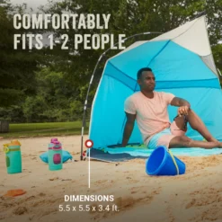 Coleman Skyshade™ Small Compact Beach Shade, Caribbean Sea -Camp And Explore Coleman 2000037508 Skyshade CaribbeanSea ATF7