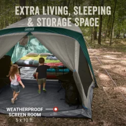 Coleman Skylodge™ 12-Person Camping Tent With Screen Room, Evergreen 10 Coleman Skylodge™ 12-Person Camping Tent With Screen Room, Evergreen -Camp And Explore Coleman 2000037538 Skylodge ScreenRoom 12P ATF3