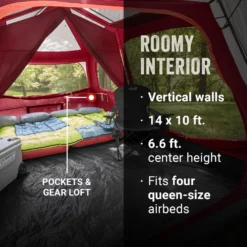 Coleman Skylodge™ 10-Person Instant Camping Tent, Blackberry -Camp And Explore Coleman 2000037543 Skylodge Instant 10P Blackberry ATF5