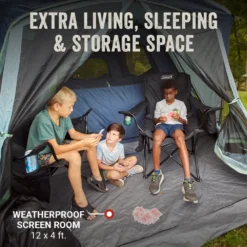 Coleman Skylodge™ 10-Person Instant Camping Tent With Screen Room, Blue Nights -Camp And Explore Coleman 2000037545 Skylodge Instant ScreenRoom 10P ATF3