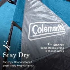 Coleman® Camp Burst™ 4-Person Camping Tent -Camp And Explore Coleman CampBurstTents 4P ScubaBlue ATF3