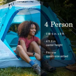 Coleman® Camp Burst™ 4-Person Camping Tent -Camp And Explore Coleman CampBurstTents 4P ScubaBlue ATF6
