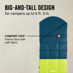 Coleman Kompact™ 40°F Big & Tall Contour Sleeping Bag 9 Coleman Kompact™ 40°F Big & Tall Contour Sleeping Bag -Camp And Explore Coleman SleepingBagContour40D Space ATF4