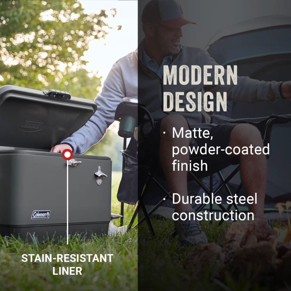 Coleman Reunion™ 54-Quart Steel Belted® Matte Cooler, Midnight 2 Coleman Reunion™ 54-Quart Steel Belted® Matte Cooler, Midnight - Image 2