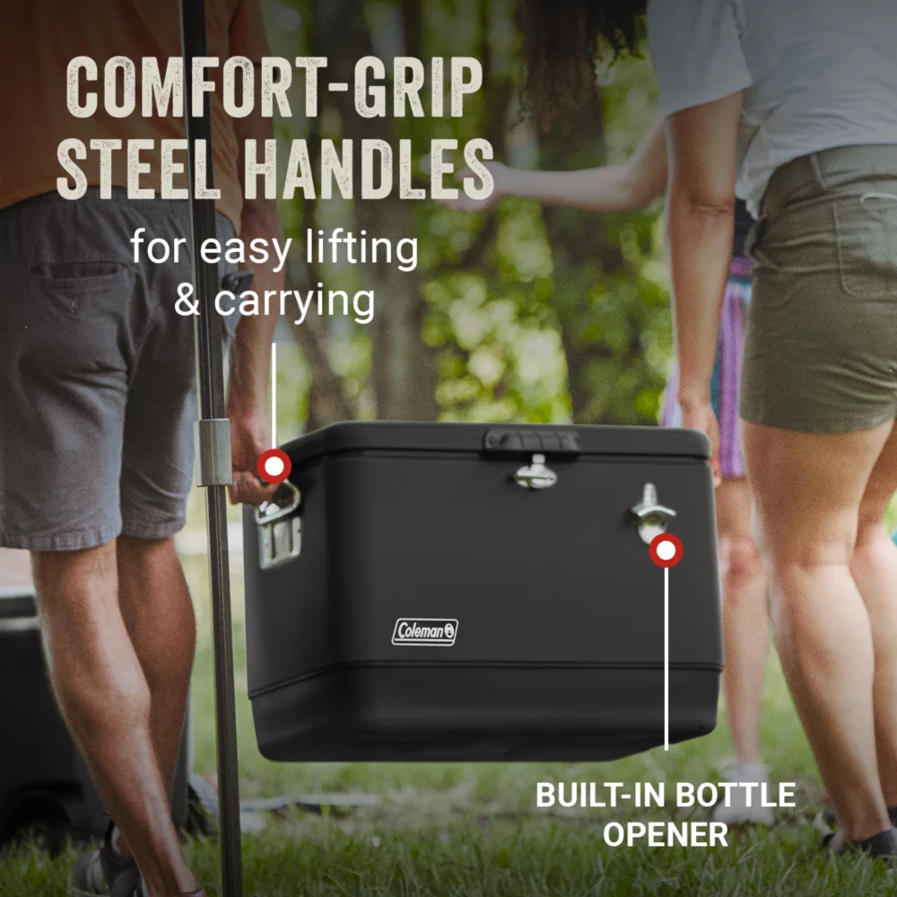 Coleman Reunion™ 54-Quart Steel Belted® Matte Cooler, Midnight 3 Coleman Reunion™ 54-Quart Steel Belted® Matte Cooler, Midnight - Image 3