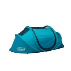 Coleman 2-Person Camp Burst™ Pop-Up Tent -Camp And Explore PopUpTent 2P ScubaBlue Hero 3 4 Fly Off 0004 v2