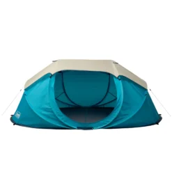 Coleman 4-Person Camp Burst™ Pop-Up Tent -Camp And Explore PopUpTent 4P ScubaBlue StraightOn Fly On 0003 v2